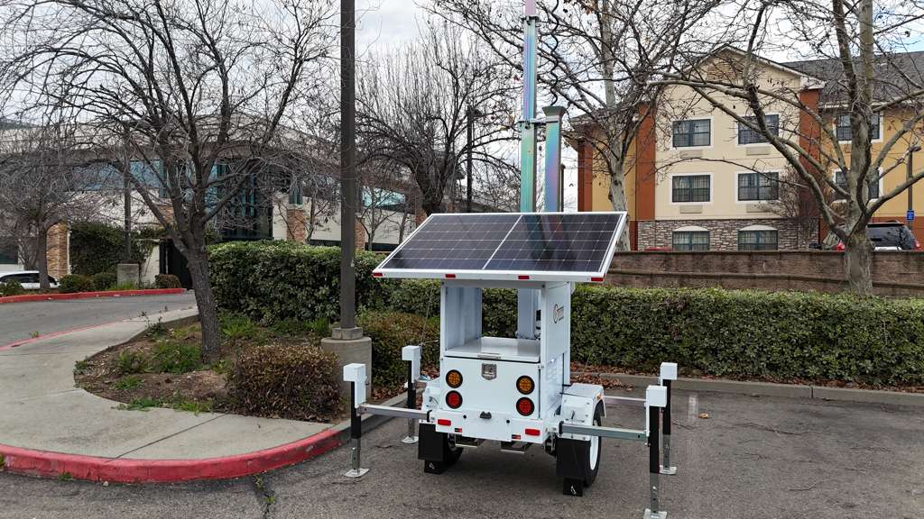 Portable security cameras monitoring a construction site for theft prevention