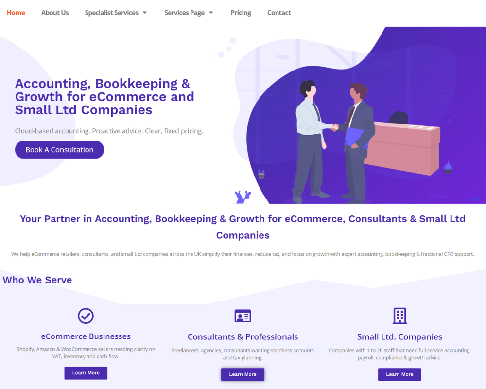 Before: generic accounting website