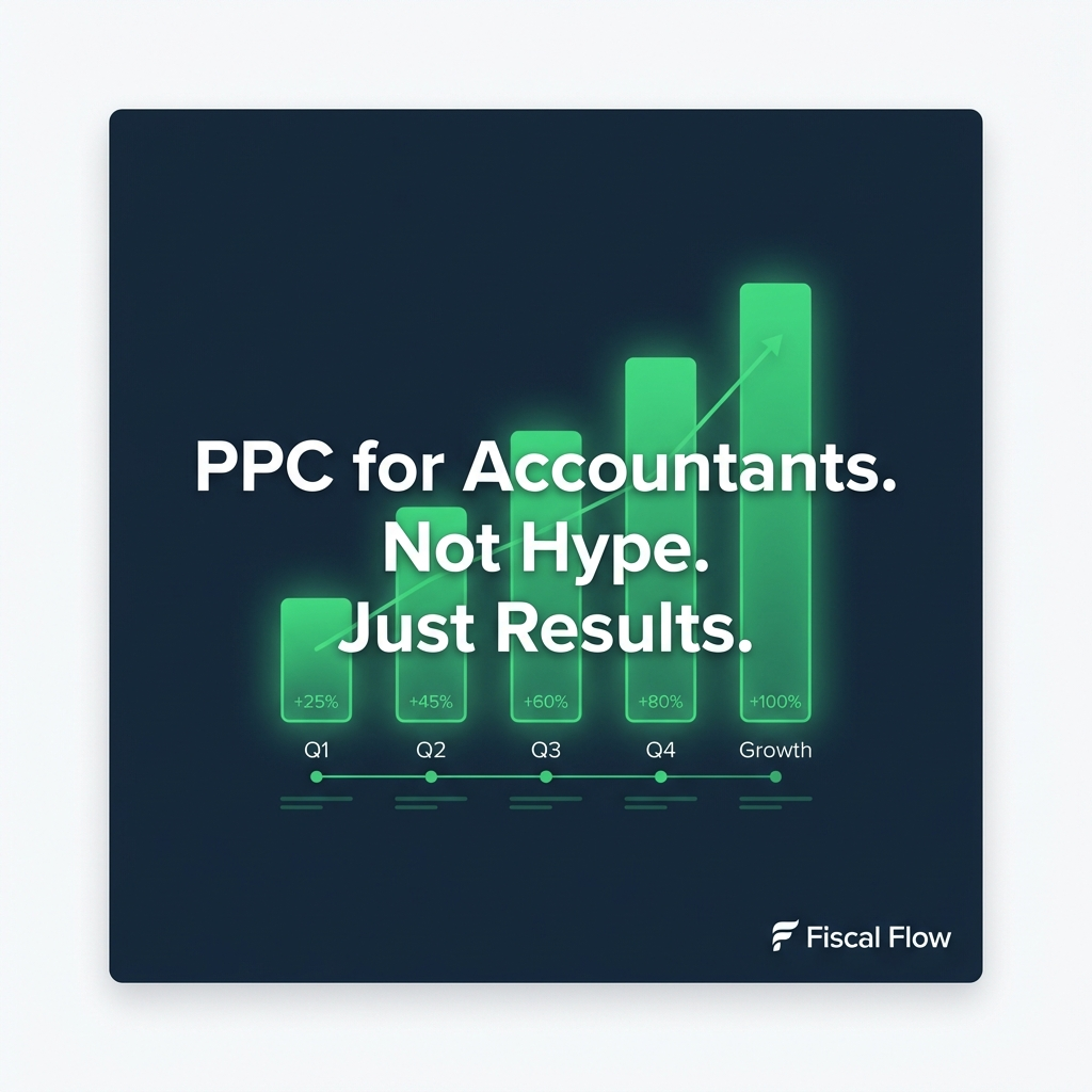 Fiscal Flow PPC agency for accountants dashboard showing paid acquisition campaign structure for an accounting firm