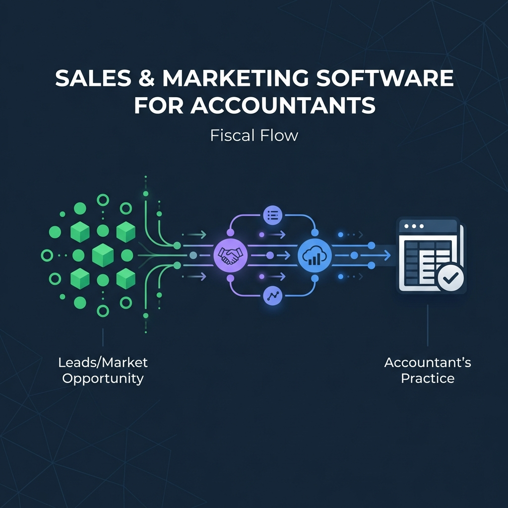 Accounting firm principal reviewing sales and marketing software options on a desktop screen