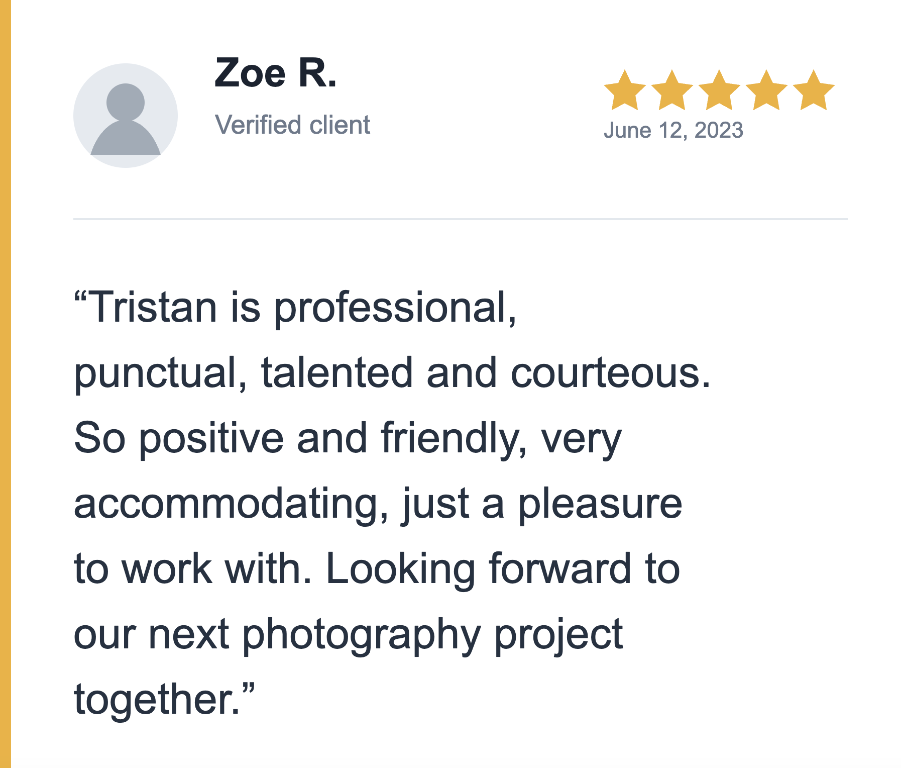 Agent testimonial