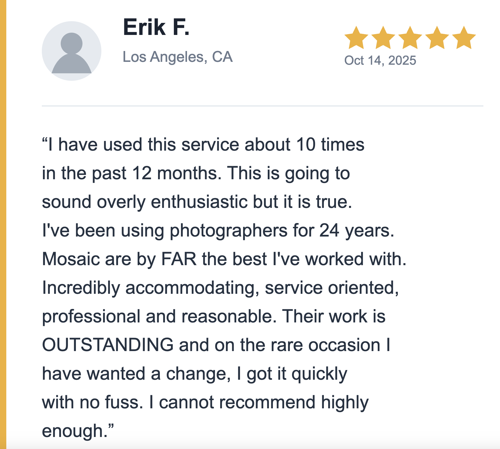 Agent testimonial