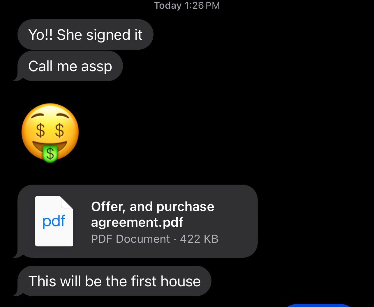 First house contract instead of land