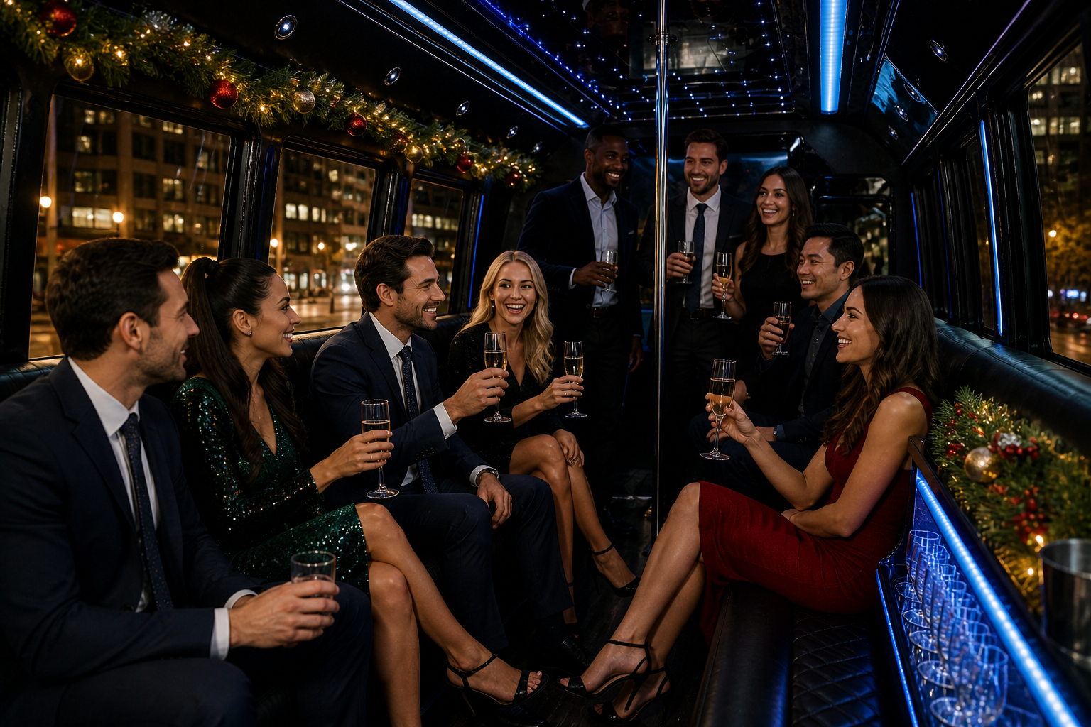 Office Holiday party bus rental