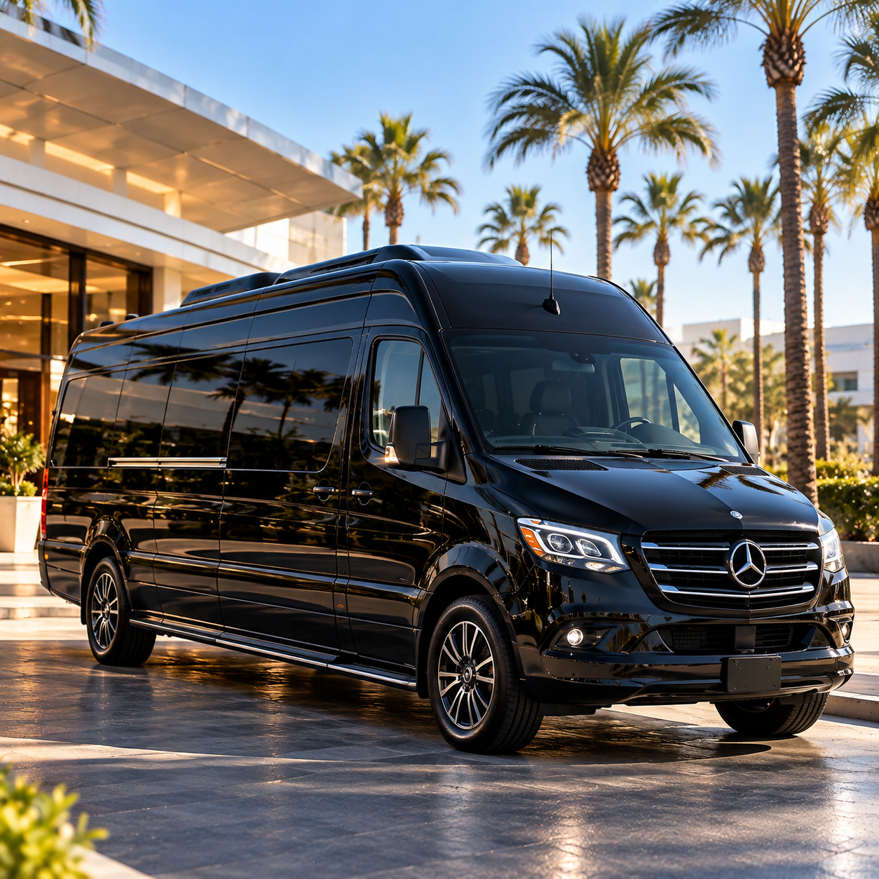 Sprinter van rental with chauffeur in Southern California