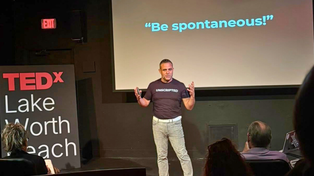 Chris on the TEDx stage