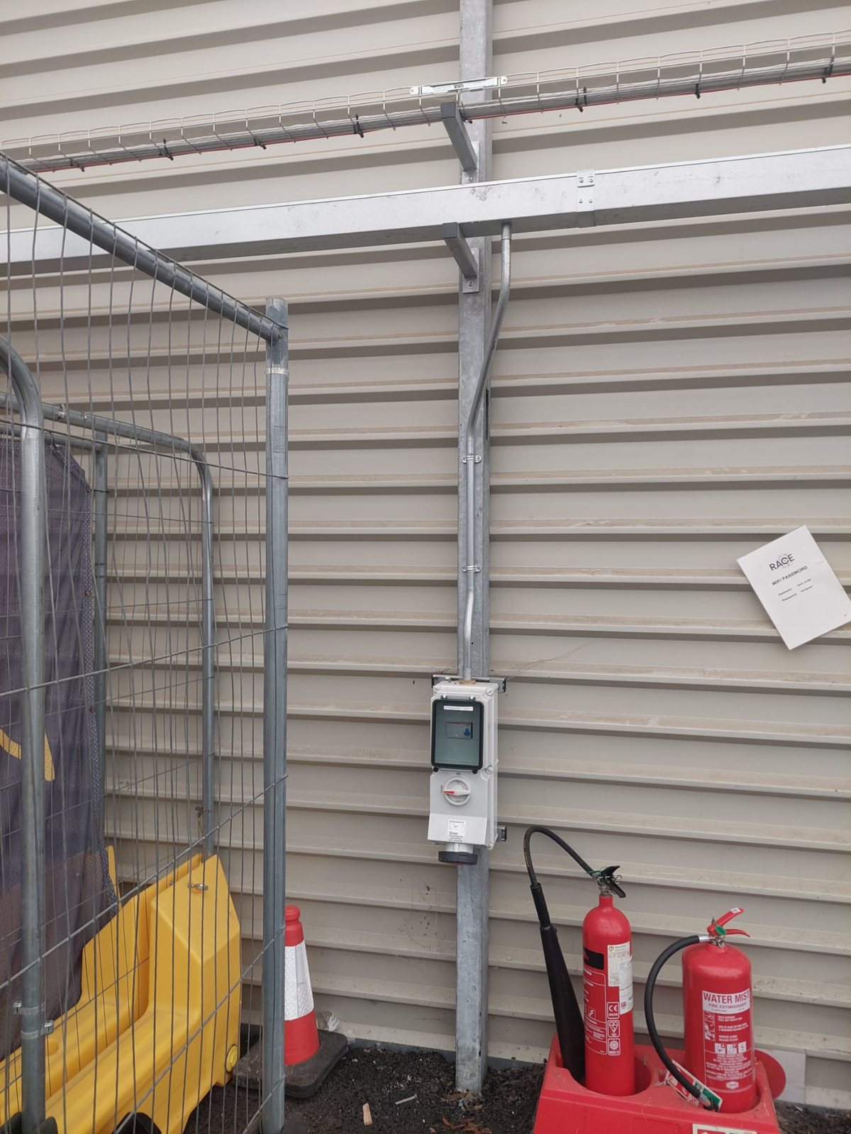 External electrical supply installed at a commercial building