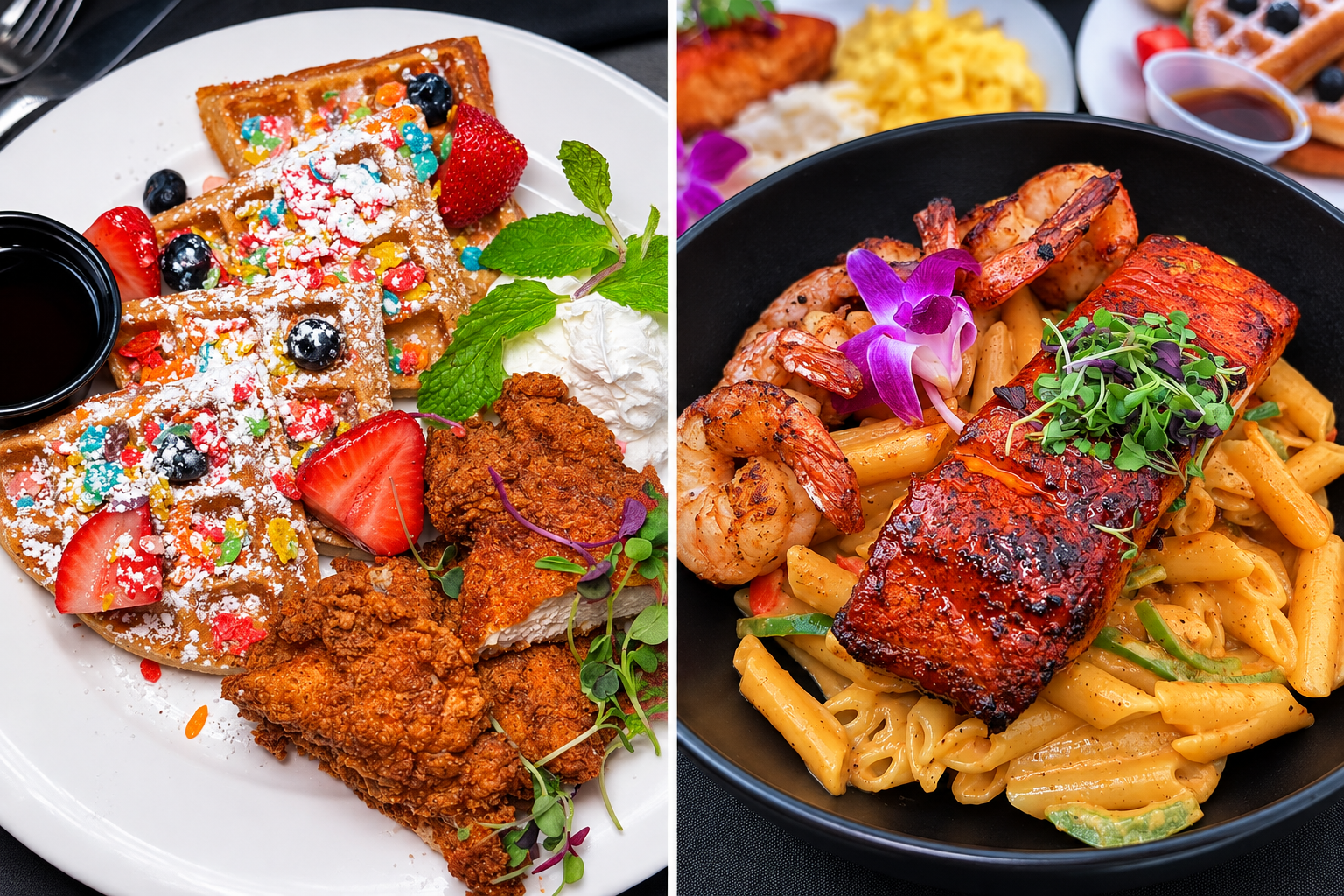 Brunch food at Prestige Sunday