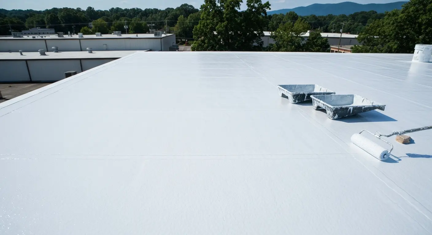 Roof coating application
