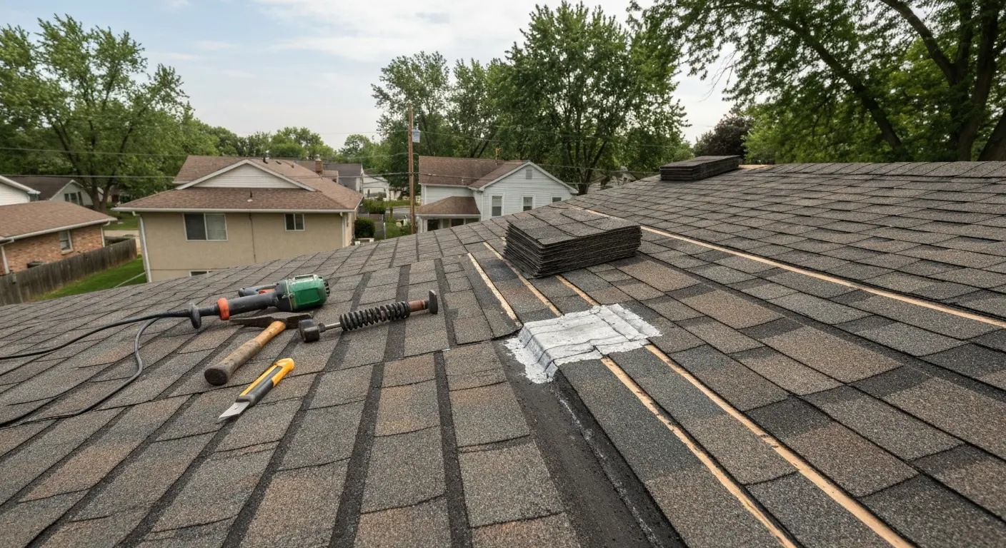 Roof repair work