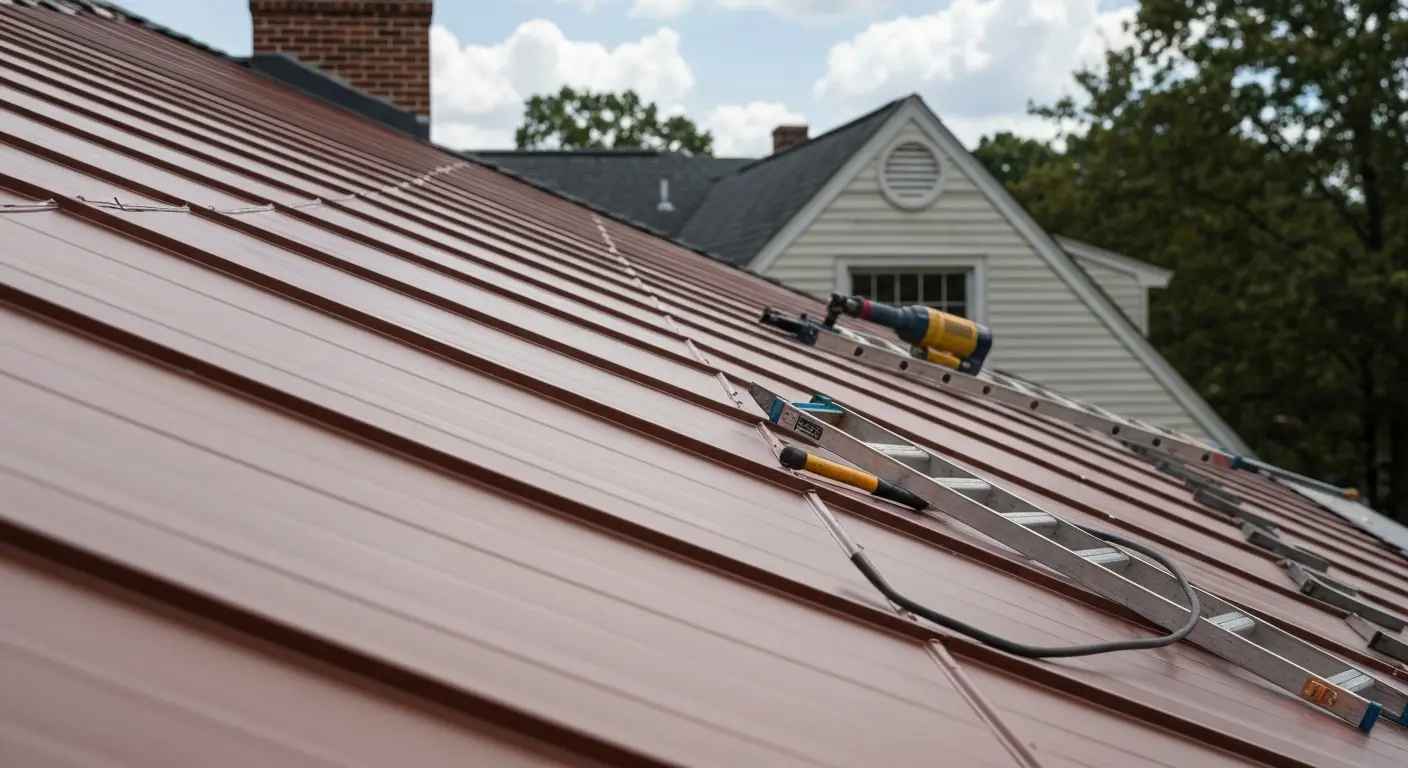 Metal roof installation