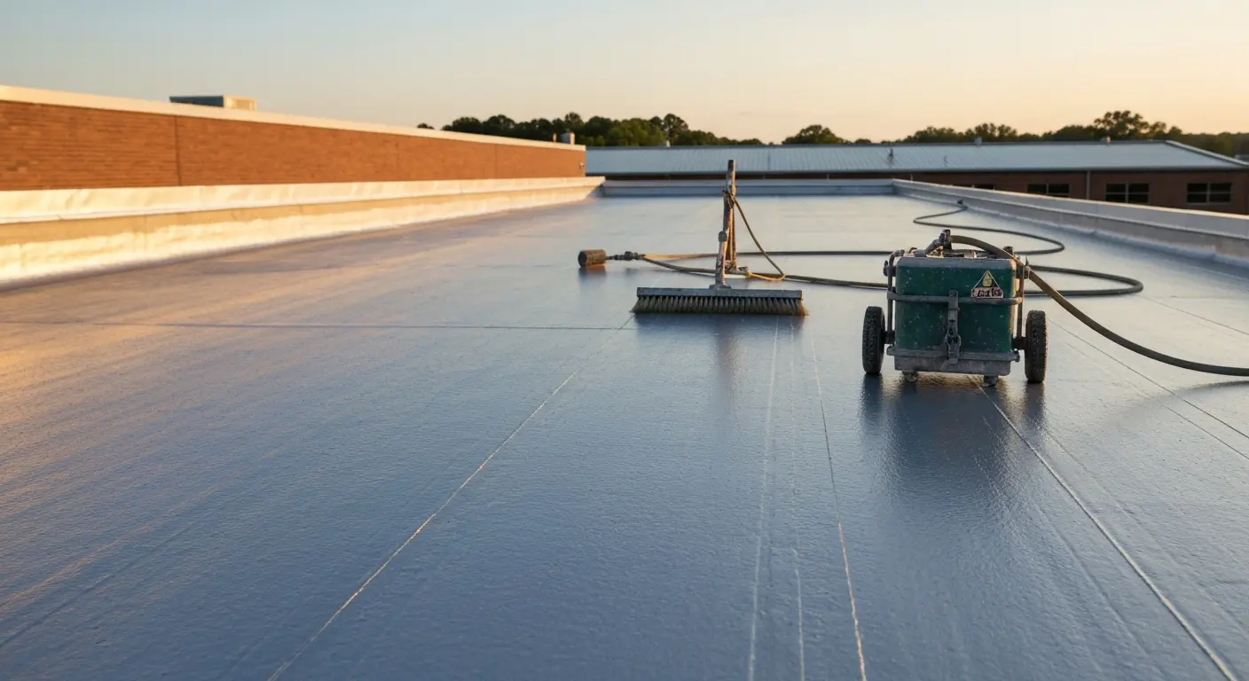 Roof coating application