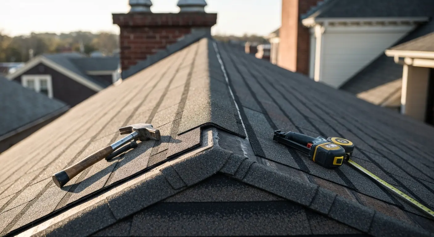 Roof repair in progress