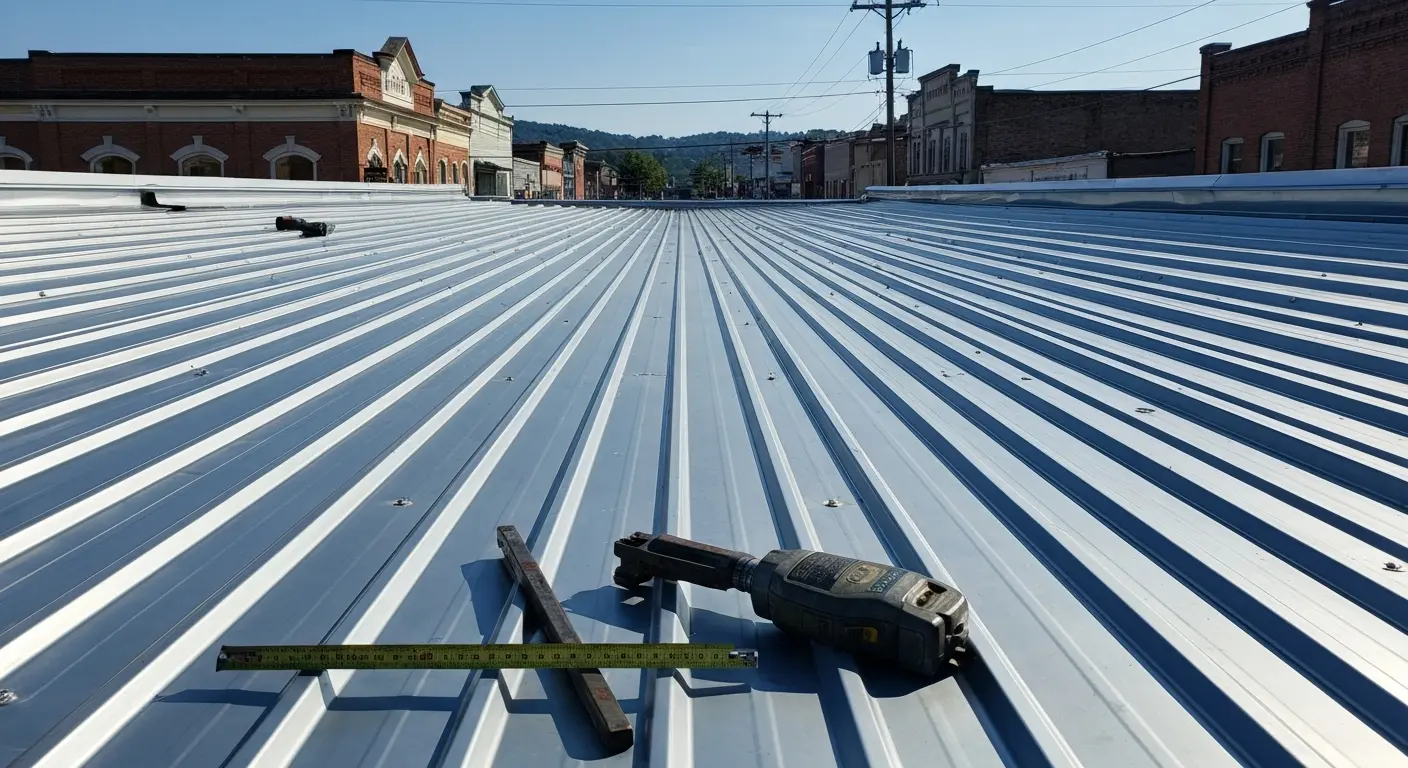 Standing seam metal roof installation