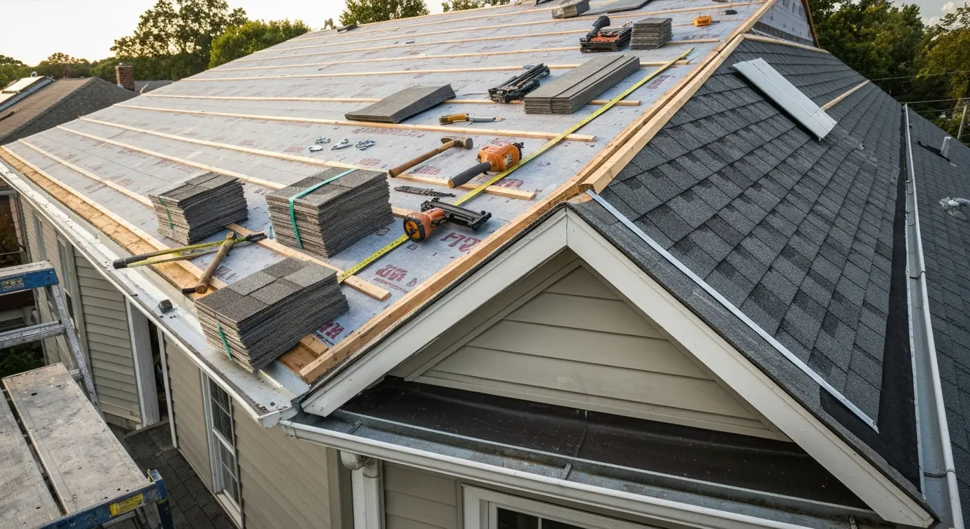 Roof replacement installation