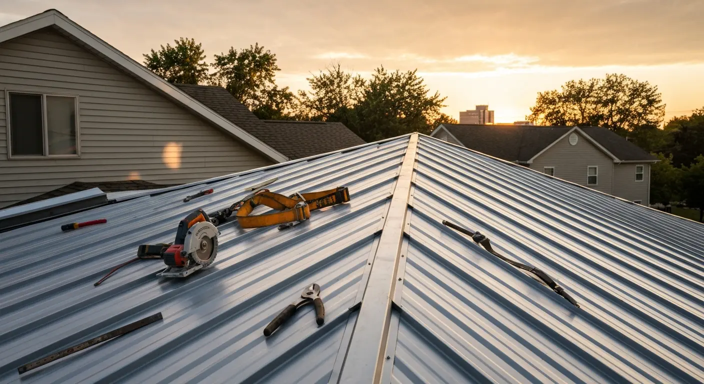 Metal roof installation