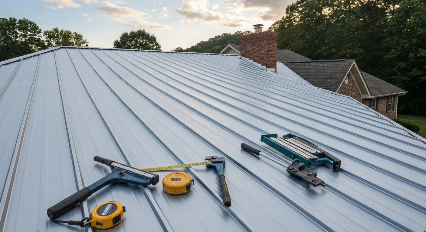 Metal roofing installation