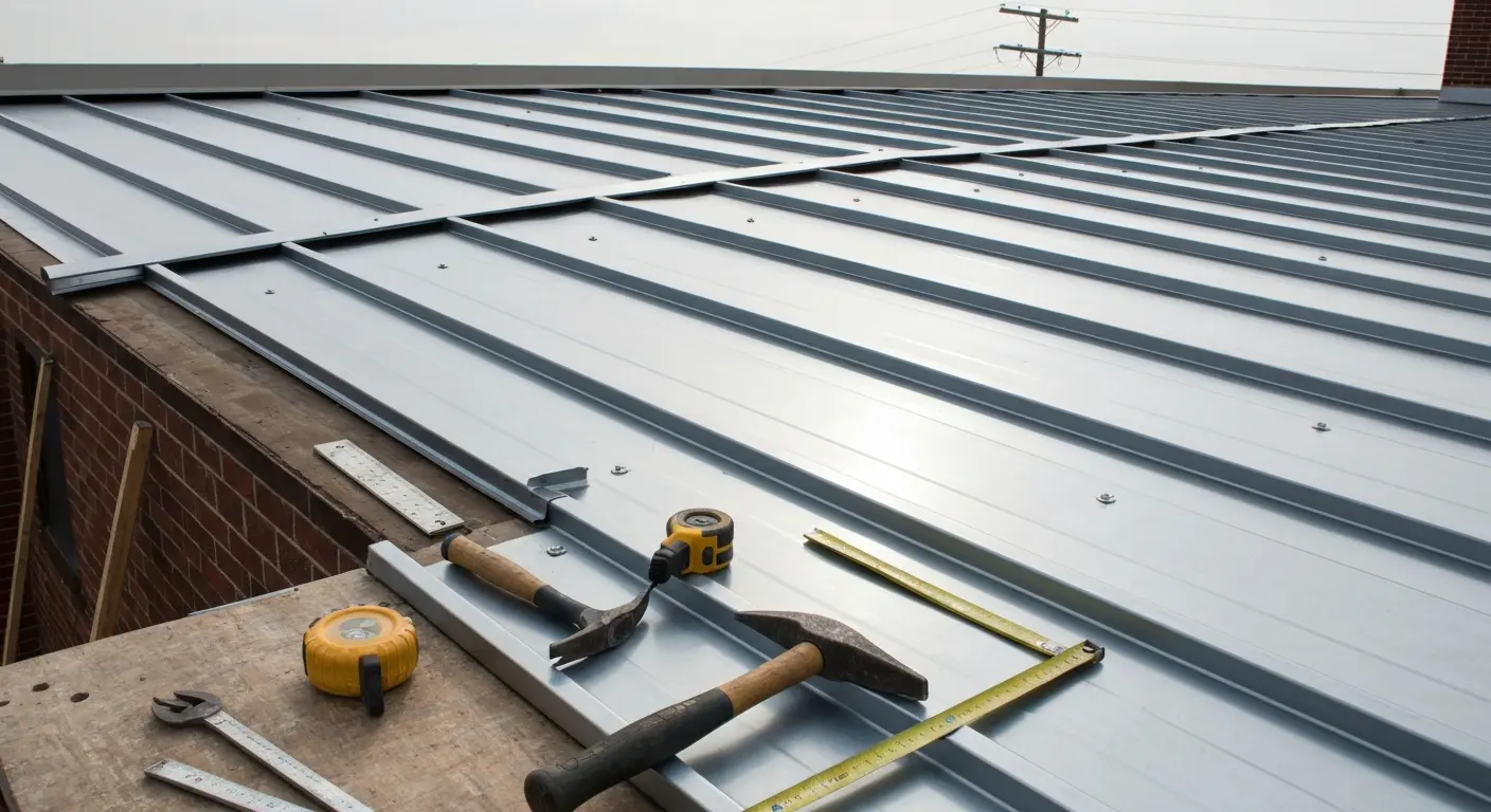 Metal roof installation project