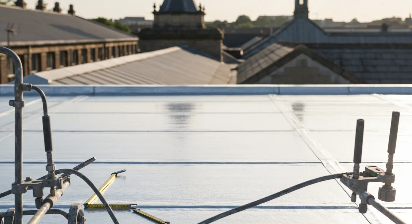 Reflective roof coating installation