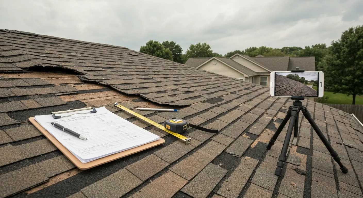 Storm damage roof inspection