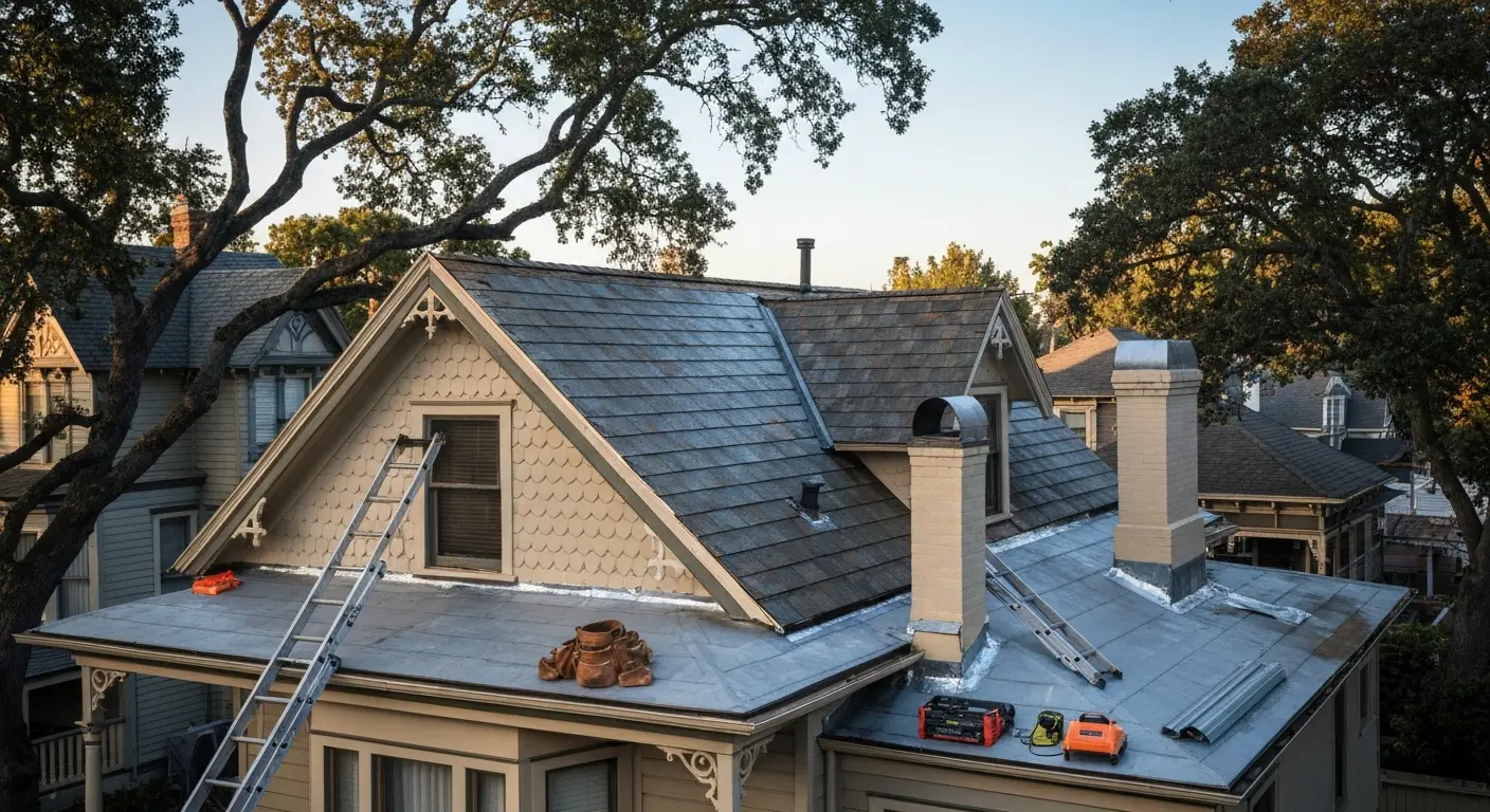Roof maintenance work