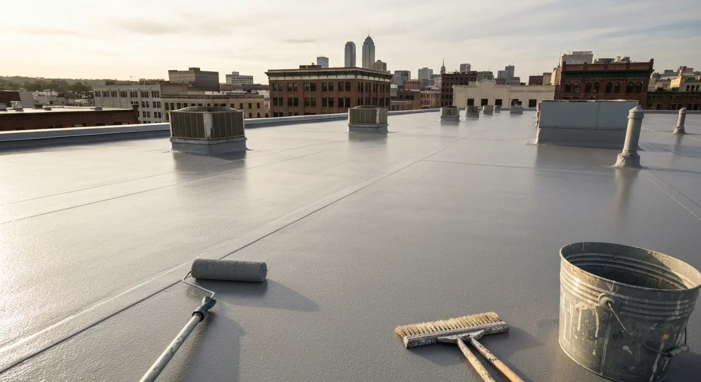 Roof coating application