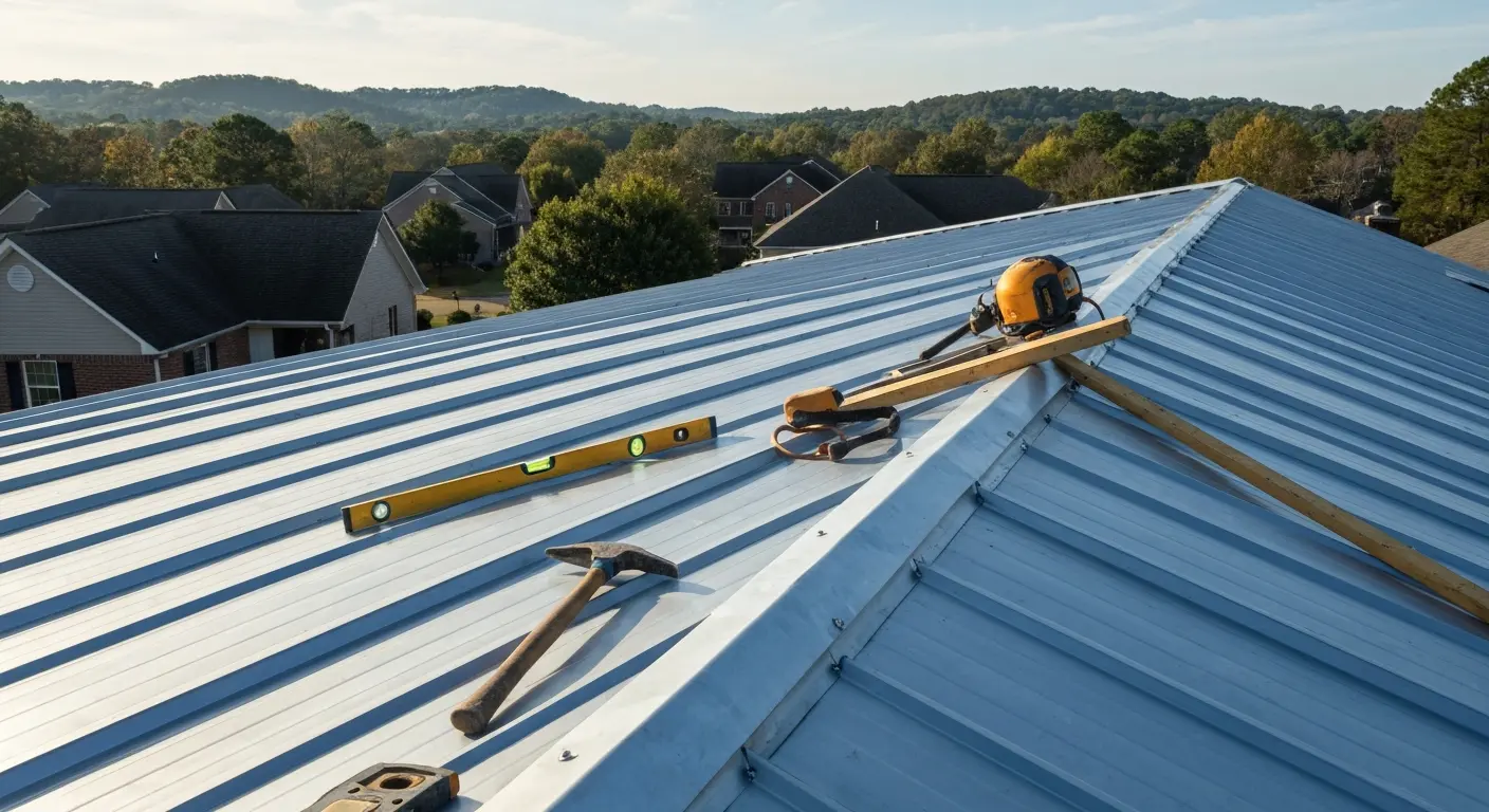 Metal roof installation