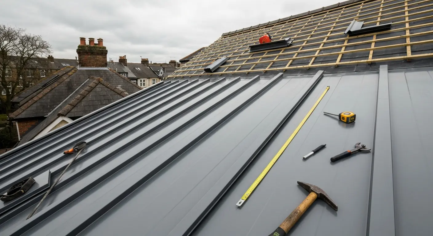 Metal roofing installation