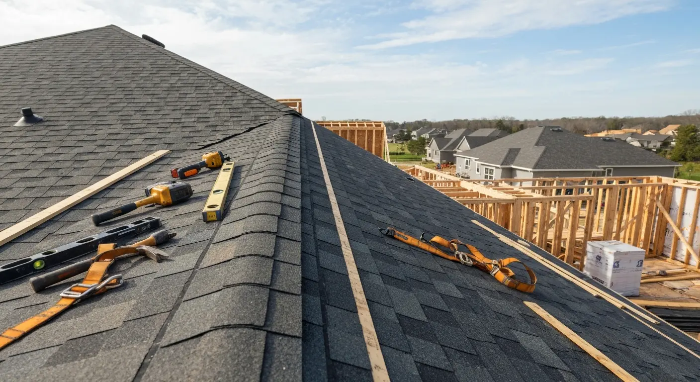 New roof on construction project