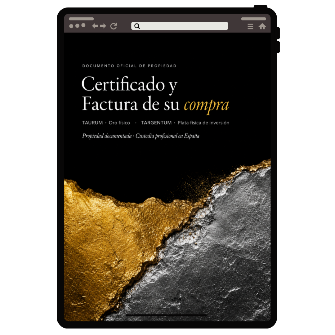 Certificado y factura de su compra en Global Gold