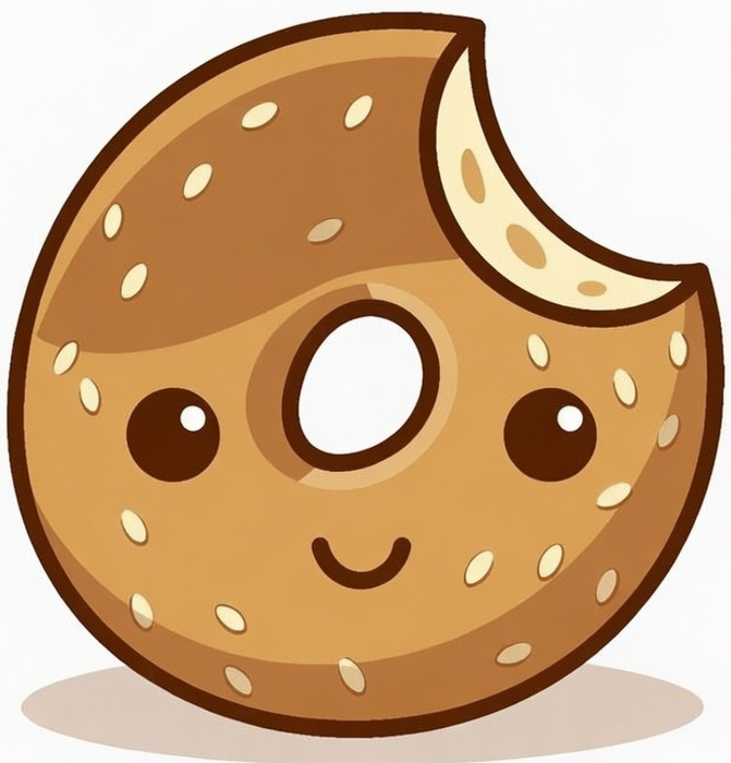 A bagel with a bite taken out of it