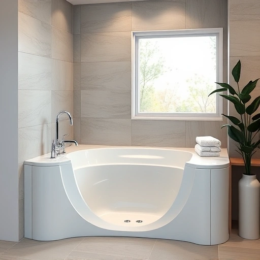 Walk-In Tub with Hydrotherapy in a modern Phoenix bathroom, featuring sleek white acrylic and chrome fixtures.