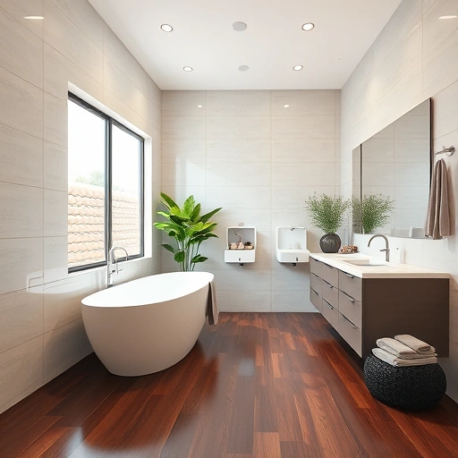 Spacious Glendale bathroom remodel with freestanding tub, elegant fixtures, and modern design elements.