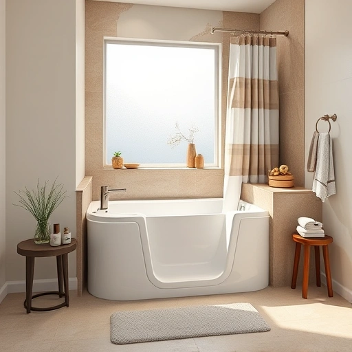Completed walk-in tub installation in Deer Valley Village AZ featuring a modern bathroom with elegant design and soothing colors.