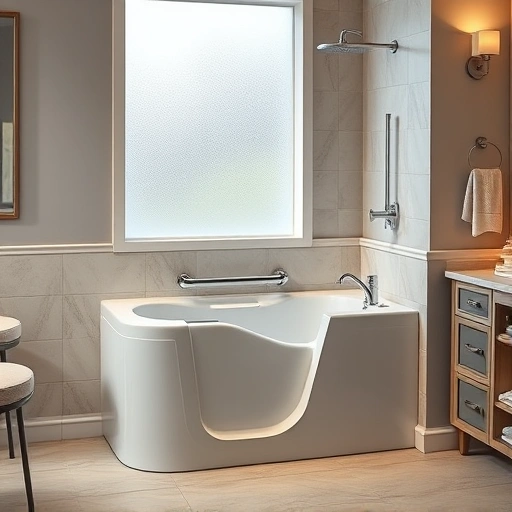 Completed Walk-In Tub Installation in Litchfield Park AZ featuring sleek design, grab bars, built-in seat, and elegant bathroom decor.