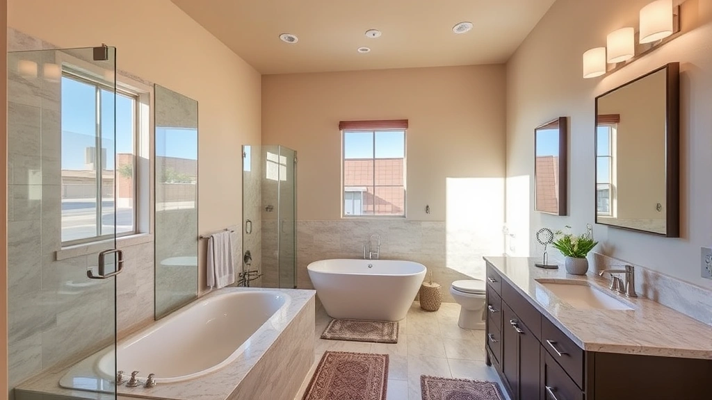Bathroom Remodeling in Sun City, AZ with modern fixtures and elegant design elements.