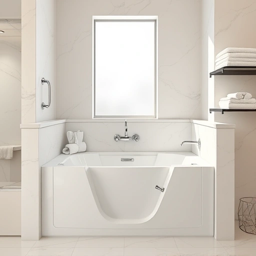 Walk-In Tub Replacement in a modern Phoenix bathroom with sleek design, marble tiles, and elegant accessories.