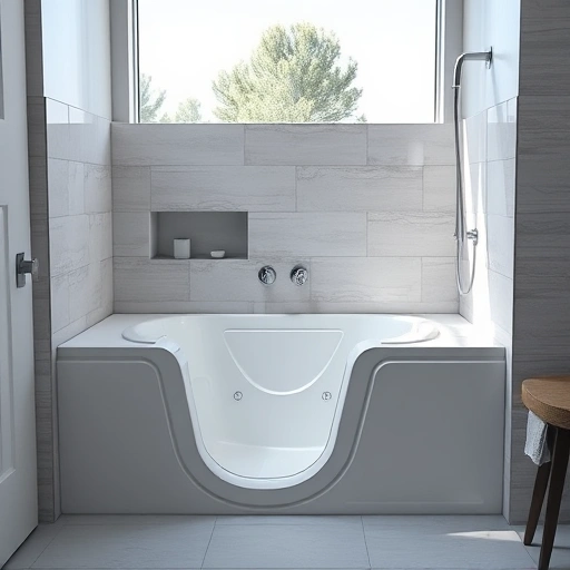 Walk-In Tub Installation in El Mirage AZ showcasing elegant design, safety features, and a serene bathroom ambiance.