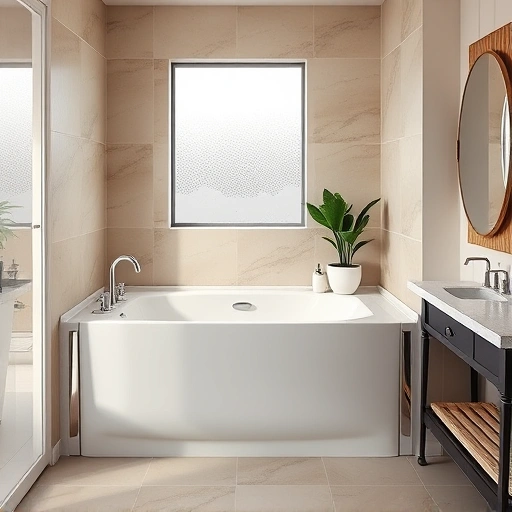 Completed walk-in tub installation in a spacious, elegant Tolleson AZ bathroom with modern design and natural light.