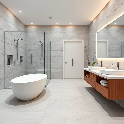 Bathroom remodel in Youngtown AZ featuring modern design, walk-in shower, freestanding tub, and elegant fixtures.