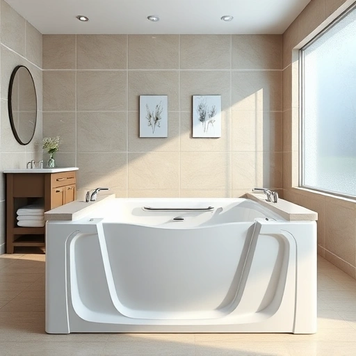 Completed walk-in tub installation in Surprise AZ featuring elegant design, grab bars, and modern bathroom decor.