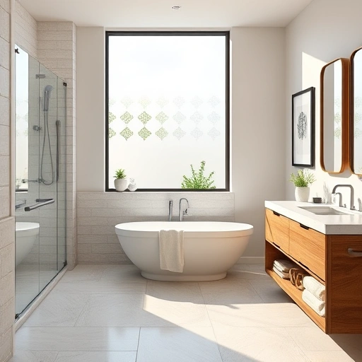 Spacious Aging-in-Place bathroom in Phoenix with walk-in shower, grab bars, non-slip flooring, and stylish decor.