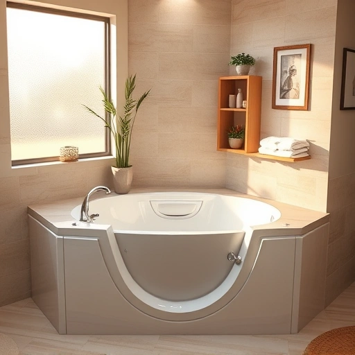 Completed Walk-In Tub Installation in Goodyear AZ showcasing modern design with porcelain, stainless steel, and elegant tiles.