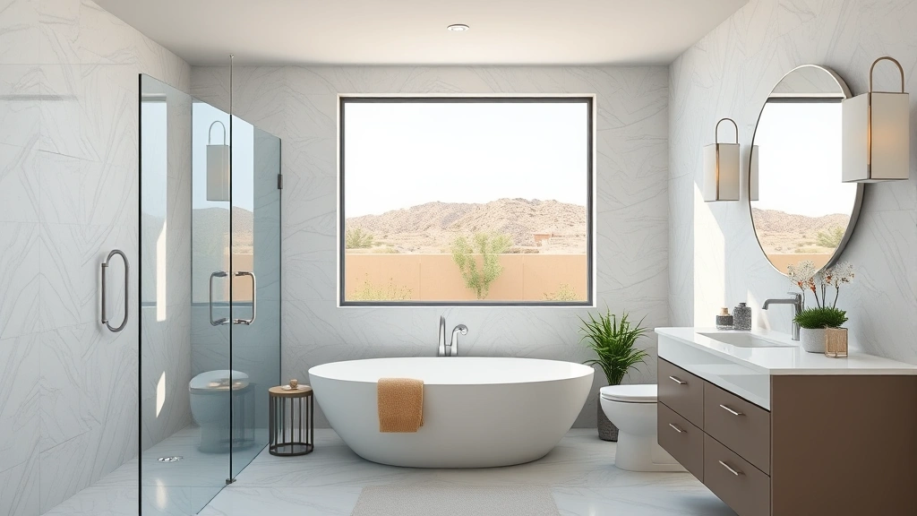 Bathroom Remodeling in Desert View Village, AZ with modern fixtures and elegant design elements.