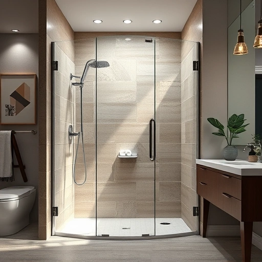 Custom walk-in shower design in Phoenix with modern tile, glass enclosure, chrome fixtures, and elegant bathroom decor.
