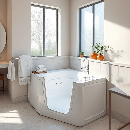 Walk-In Tub Installation in a spacious Phoenix bathroom with modern design, chrome fixtures, and serene ambiance.