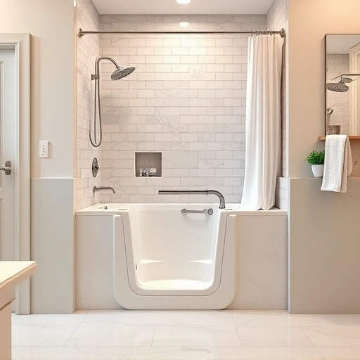 Walk-In Tub Installation in Glendale AZ featuring sleek design, elegant tile work, modern fixtures, and calming decor.