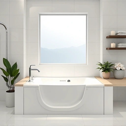 Walk-in tub installation in a modern El Mirage bathroom with elegant tiles, chrome fixtures, and ambient lighting.