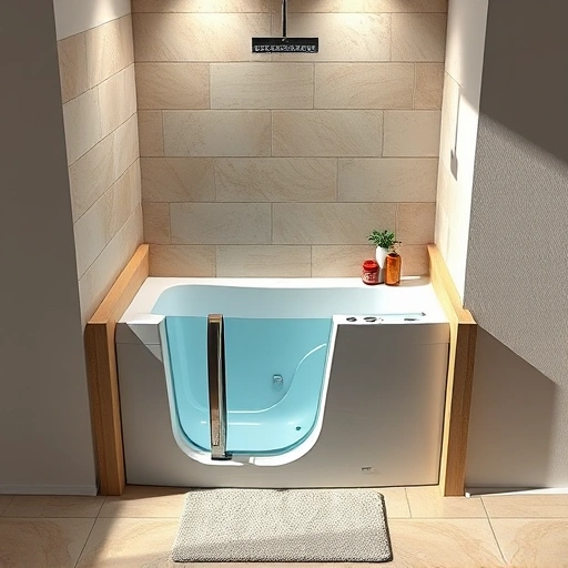 Completed Walk-In Tub Installation in Sunnyslope AZ featuring modern design, ambient lighting, and elegant tile decor.
