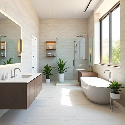 Luxury bathroom remodel in Camelback East Village AZ featuring modern design, freestanding tub, and elegant finishes.